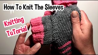 How To Knit The Sleeves Of A Dog Sweater TuTorial Knitting DIY [upl. by Aicina]