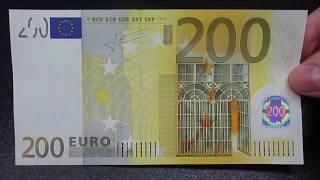 Banconota 200 Euro Prima Serie BCE EU [upl. by Kara-Lynn391]