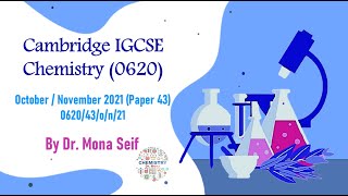 IGCSE Chemistry past paper 062043on21 [upl. by Llerral77]