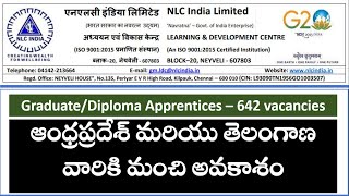 NLC India Limited GraduateDiploma Vacancies  Apprentice notification in telugu [upl. by Star595]