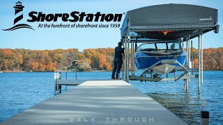 5000lb ShoreStation Hydraulic Lift with Revolution Top Screens FULL WALK THROUGH [upl. by Geddes]