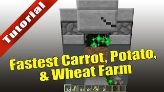 Minecraft Fastest Carrot Potato amp Wheat Nano Farm  Tutorial [upl. by Okime720]