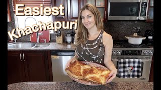 Easiest Khachapuri Georgian Cheese Pie Recipe [upl. by Airuam]