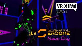 Laserdome  Neon City A VRChat game world [upl. by Olds909]