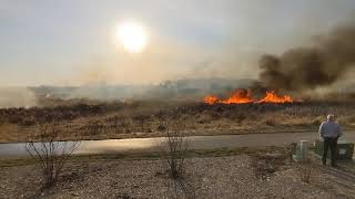 Video shows wildfire approaching homes in Menomonee Falls [upl. by Nevak]