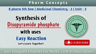 disopyramide phosphate synthesis uses  medicinal chemistry 5th semester  Easy Reaction [upl. by Netloc880]