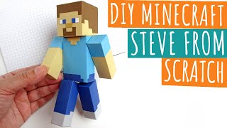 DIY Minecraft Steve From Scratch  Minecraft Papercraft Steve  Paper Crafts [upl. by Hellah]