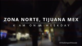 Walking Tour at 4 AM Zona Norte Coahuila 2023 Tijuana Mexico [upl. by Aneral29]