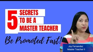 How to Be Promoted to Master Teacher I or II FastRequirementsJoy Fernandez [upl. by Abana]