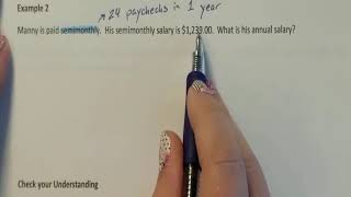 Lesson 52 Compute weekly semimonthly and biweekly earnings given annual salary [upl. by Burkitt]