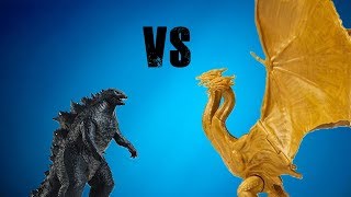 GODZILLA 2019 VS KING GHIDORAH 2019 toy battle [upl. by Ecnerrot369]