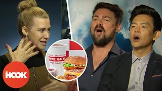 Karl Urban amp John Cho Discover What Five Guys Is  TheHookOfficial [upl. by Anoblav]