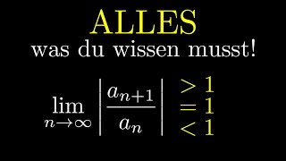 Quotientenkriterium Konvergenz von Reihen Beispiele Fakultät EINFACH erklärt [upl. by Ayalat]