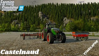 Travail de sol au cultivateur  mise de chaux sur 3 champs sur Farming Simulator 22 [upl. by Faunia]