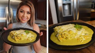 PASTEL AZTECA IN CREAMY POBLANO SAUCE  MEXICAN TORTILLA CASSEROLE [upl. by Sible158]