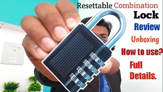 Metal Resettable Combination Lock REVIEW and UNBOXING  Padlock  by Shopping Guruji [upl. by Latsyc]