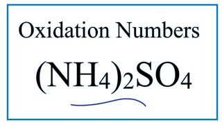 How to find the Oxidation Numbers for NH42SO4 [upl. by Kaia]