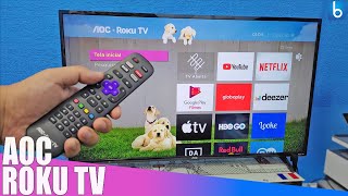 AOC ROKU TV 43quot  MODELO S5195  UNBOXING E IMPRESSÕES [upl. by Nabalas]