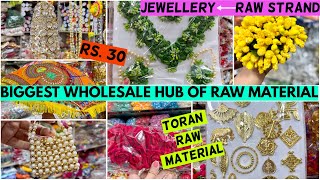 BIGGEST WHOLESALE HUB OF RAW MATERIAL IN MUMBAI  FLOWER JEWELLERY MAKING MATERIAL  TORAN MAKING [upl. by Lucilia]