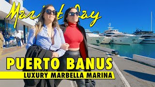 Puerto Banús market day walk  December 2023  Marbella luxury marina immersive virtual tour [upl. by Agathe761]