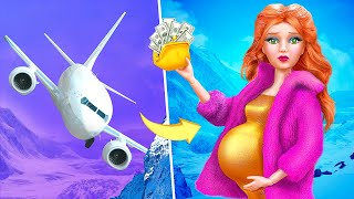 14 Trucos y Manualidades para Barbie  Muñeca Embarazada en un Avión [upl. by Nayb947]