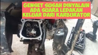 Penyebab genset susah dinyalain ada suara ledakan keluar dari karburator [upl. by Eniamret394]