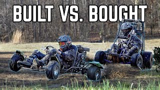 Shifter Kart vs CVT in Backyard Go Kart THRASH  Drag Race Circuit Race Mud Run [upl. by Carolynn]