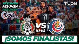 Resumen y goles  México 54 Costa Rica  Nations League Semifinal  TUDN [upl. by Darbie]