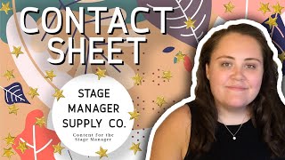 How to Make a Contact Sheet  Stage Manager Supply Co [upl. by Macdougall]