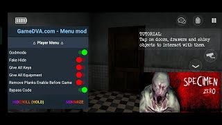 Specimen Zero Mod Menu Version 111 [upl. by Eitisahc]