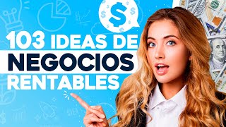 💰103 Ideas de NEGOCIOS RENTABLES FÁCILES 💸 Negocios Rentables para 2025 [upl. by Araccat928]