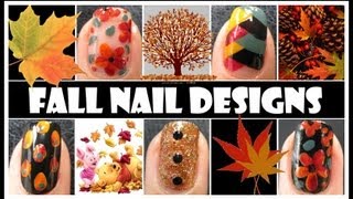 FALL NAIL ART TUTORIALS  AUTUMN FISHTAIL BRAIDED WEAVE FLOWER DESIGN EASY CUTE MANICURE DIY [upl. by Roman]