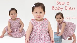 How to Sew a Baby Dress  Free Pattern [upl. by Teeniv919]