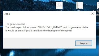 Solución a The game crashed The crashed report folder name [upl. by Acirahs]