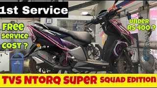 TVS Ntorq BS6 2021 First Service cost  Under Rs 400 [upl. by Relda]