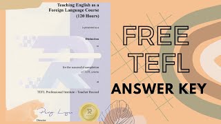 120HOUR TEFL CERTIFICATE  ANSWER KEY [upl. by Nauqit]