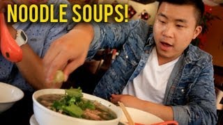 THE BEST ASIAN NOODLE SOUPS IN THE WORLD  Fung Bros [upl. by Yecniuq]