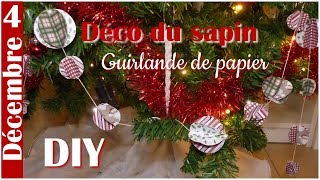 DIY Noël  Déco du sapin  Une guirlande de papier  Simple [upl. by Auhso265]