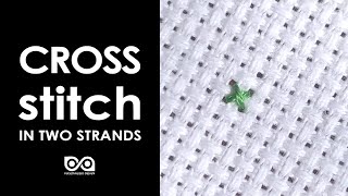 How to start cross stitch in two strands [upl. by Thordis]