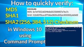 How to quickly verify MD5 SHA1 and SHA2 256 384 512 Checksum in Windows using Command Prompt [upl. by Cilegna391]