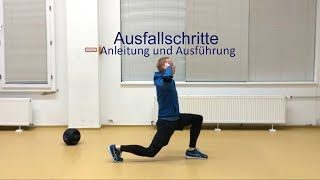 Ausfallschritte Effektives Training für Gesäß Beine und Tiefenmuskulatur [upl. by Dorelia]