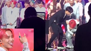 BTS HILARIOUS Reaction to Jimin quotBoy With Luvquot ending gesture 190426  Music Bank [upl. by Ronyam201]