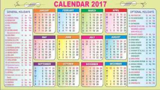 Telangana Govt Holidays Calendar 2017 [upl. by Bunker]