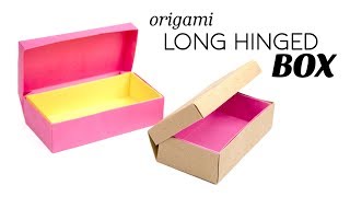 Origami Long Hinged Box Tutorial  DIY  Paper Kawaii [upl. by Yvi863]