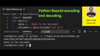 Python Base16 encoding and decoding [upl. by Beauchamp]