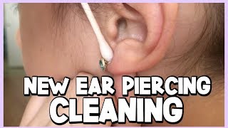 HOW TO CLEAN YOUR NEWLY PIERCED EARS  Ear Piercing Aftercare [upl. by Cathey]