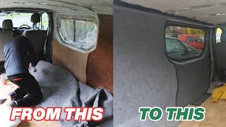 Carpet lining my Vauxhall Vivaro Campervan selfbuild [upl. by Kyla175]