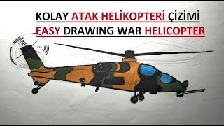 ATAK HELİKOPTERİ ÇİZİMİ  KOLAY SAVAŞ HELİKOPTERİ ÇİZİMİ  HELİKOPTER NASIL ÇİZİLİR [upl. by Lidstone168]