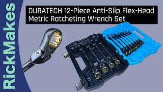 DURATECH 12Piece AntiSlip FlexHead Metric Ratcheting Wrench Set [upl. by Steere]