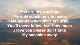 You are my sunshine  Johnny Cash ➤ Lyrics Video [upl. by Jahdol]